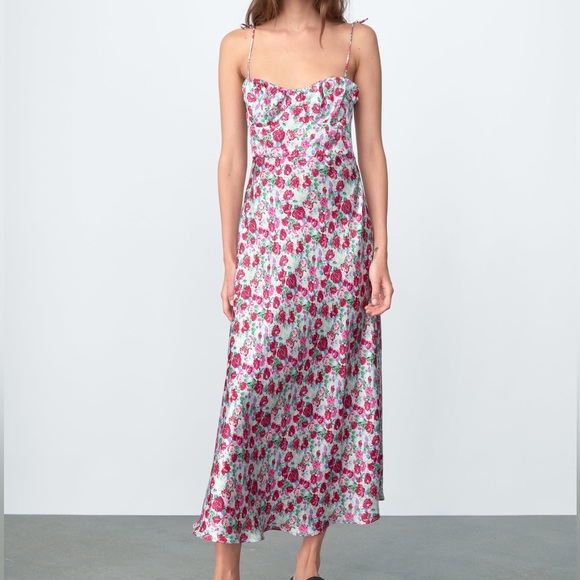 Zara Dresses & Skirts - ❇️**Final Sale** Zara Pink Rose Slip Dress